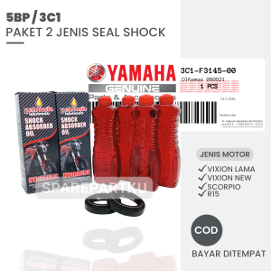 (HEMAT) YAMAHA 4 PCS OLI SHOK + 2 PCS SEAL SHOK DEPAN VIXION OLD VIXION NEW SCORPIO R15 V1 V2 V3 / PAKET SEAL OLI SHOCK DEPAN VIXION / 1 SET MOTOR BEBEK MATIC / SEAL SHOCK BLEKER SOK SHOCKBREAKER VIXION LAMA VIKSON BARU / SEAL TUTUP ABU / SIL TUTUP DEBU