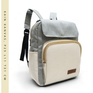 Ransel 3in1 motif polkadot Ransel Kecil Mini Jalan Jalan Fashion Wanita Cewek Gaul Kanvas Motif