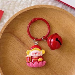 MMLUCK Resin Plutus Cat Keychain The God of Fortune Kawaii The God of Wealth Keychain Mini Lucky Maneki-neko Keyring Lunar New Year