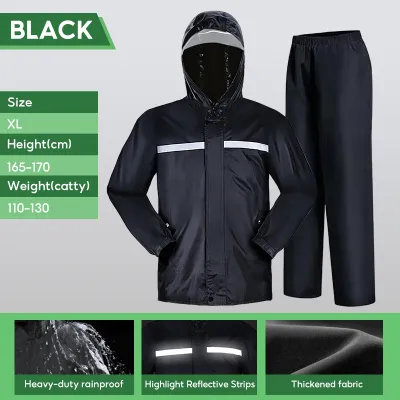 【JMStyle】Outdoor Raincoat Super Waterproof Heavy Duty Hooded Rain Jacket Windproof Highly Durable For Hiking Trekking Fishing Outdoor Work