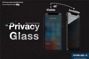 ฟิล์มกันคนมอง iPhone ฟิล์มกระจกกันกระแทก Full 3D Privacy Glass | Hydrogel - X Premium ติดตั้งง่าย