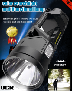 Household Portable Super Bright Outdoor Searchlight Flashing Red and Blue Warning High Power