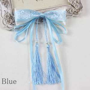 LETIAN 1 Chiếc Ruy Băng Dài Cho Cô Dâu Đám Cưới Kẹp Tóc Nơ Trung Quốc Kẹp Tóc Phụ Kiện Tóc Hanfu Kiểu Cổ Nơ