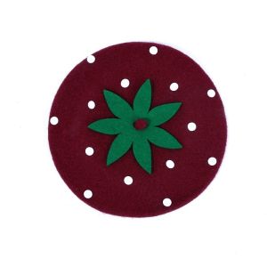 MODERNLUX Elegant Womens Beret Hat Strawberry Shaped Versatile Solid Color Beanie Fashion Classic Artist Hat Autumn Winter