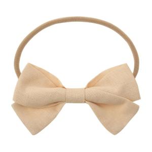 Newborn Baby Elastic Headband Sweet Linen Bow Knot Stretchy Hair Band Toddler Infant Kids Girls Decorative Hair Accessories Photo Props