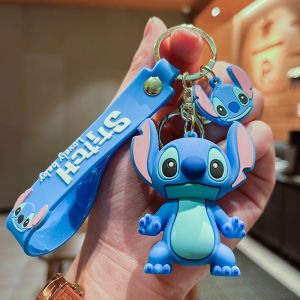 Anime Keychains Lilo & Stitch Cartoon Dolls Action Figure Model Bags Pendant Keychain Car Keyring
