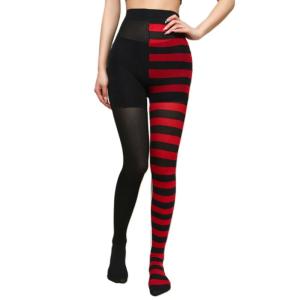 Christmas Halloween Striped Full Length Tights Stockings Hosiery for Holiday Party Pantyhose Cosplay Costume Accessory