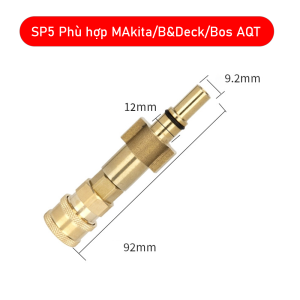 Cút nhanh 1/4 tương thích với các thương hiệu châu Âu kèm vòi phun màu và bình bọt tuyết làm sạch hiệu quả