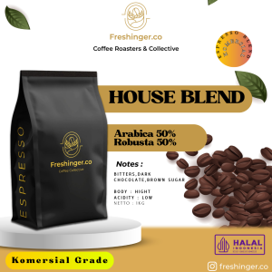 KOPI ESPRESSO KOPI SUSU BLEND ARABIKA ROBUSTA 50:50 (BIJI/BUBUK) 1KG 1kg