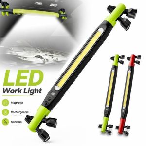 WFYW Digital Display Emergency Repair Work Light Hook Up Rechargeable LED ic Flashlight Upgraded Red Light COB Long Bar Light Repair Camping Etc
