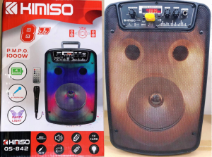 NEW 8 inch KIMISO LED QS-842 Portable Bluetooth Wireless Speaker Karaoke with Mic and Remote