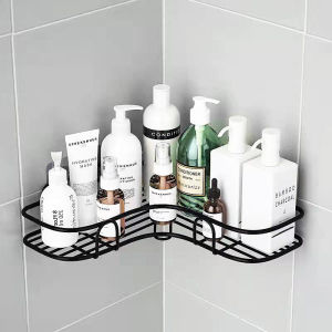 【Antirust】Traceless Bathroom Corner Storage Rack Toilet Hanging Shelf Organizer Kitchen Wall-mounted Accessories Set