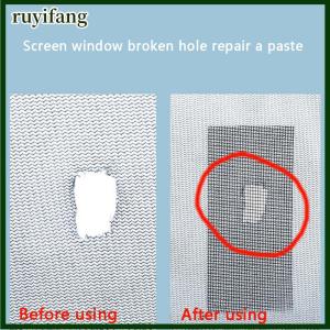 ruyifang ชุดซ่อมแผ่นติดประตูหน้าต่าง2ม. แผ่นปิดรูตาข่ายไฟเบอร์กลาส
