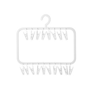Clothes Drying Rack with 18/26 Clips Wind-Proof Hook Plastic Laundry Clip for Socks Baby Clothes