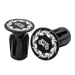 SERAPHYXO 1 Pair Aluminum Alloy Bike Handlebar Plugs Flame Pattern Universal Handlebar Grip End Plugs Bicycle Crank Caps Red/Black Handlebar End Caps Bike Handlebar