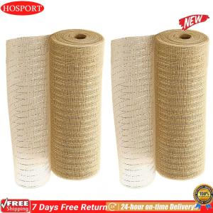 🎄Christmas🎄2 Rolls Decorative Mesh Ribbon Deco Mesh Rolls Christmas Mesh Ribbon for Christmas Tree Garland Craft Decorations