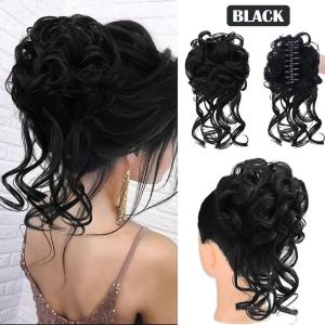 MASTERYX Natural Look Messy Bun Hair Piece Clip on Synthetic Hair Bun Clip Fashionable Chignon Natural False Hairpieces Girl