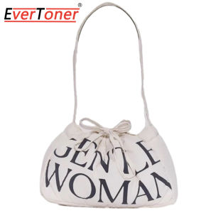 EverToner Women Shoulder Bags Tote Bags Drawstrings Bag Sling Bags GentleWoman GW Letter Printing Semi Dumpling Bags