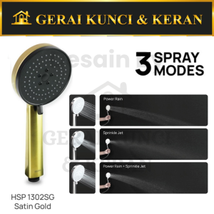PALOMA HSP 1302 Hand Shower Mandi Handshower Head Shower Kepala Shower Genggam Sower 3 Mode ABS Chrome Black Gunmetal Gun Metal Grey Gold Silver Hitam Abu Emas HSP 1302CP HSP 1302MB HSP 1302GM HSP 1302SG