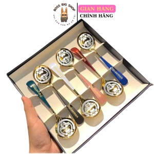 Thìa inox mạ vàng hộp 4 cái khắc hình Doraemon Bộ muỗng inox 410 doremon làm quà tặng sang trọng nhiều màu