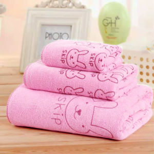 DailyGo 3in1 High Quality Makapal Microfiber Cartoon Print Water Absorbent Towel Set Bath Towel