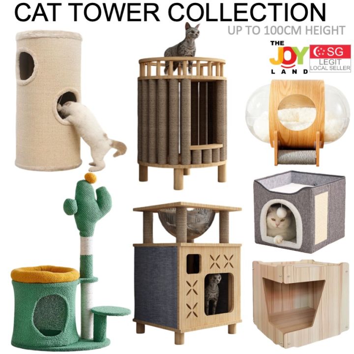 SHORT CAT CONDO]Cat Scratching Tree with Hammock/ Cat Condo/ Tree
