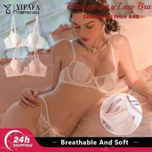 YIFAFA บราลูกไม้แฟชั่นฝรั่งเศสสำหรับผู้หญิงบราลูกไม้ใหม่บราลูกไม้ชุดชั้นในแบบบางเฉียบสวมใส่สบายบรานุ่มแนะสวมสบายไร้รอยต่อ