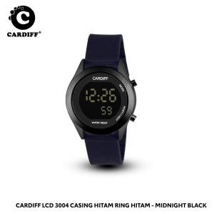 CARDIFF LCD 3004 Hitam Ring Hitam Jam Tangan Digital Water Resist