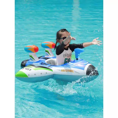 Cartoon Inflatable Boat Childrens Swimming Ring for Kids - salbabida for baby Floating Toy with Water Jet Car