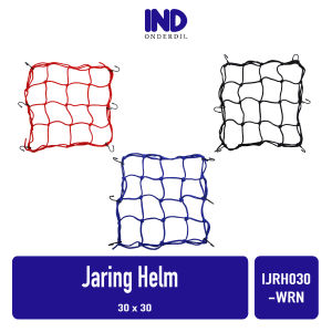 Jaring-Sarung-Tali-Cover-Pelindung Pengikat Barang Helm 30x30cm 30 x 30 Cm Warna Merah-Hitam-Biru