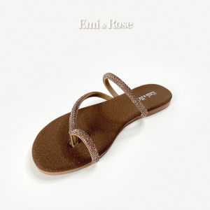 Xăng đan bệt xỏ ngón quai đính đá Emi & Rose - DAISY FLAT SANDALS WITH CRYSTAL