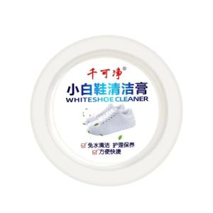 HIONE White Shoe Cleaner white shoe polish cream Leather cleaning cream Comes with a sponge for scrubbing Effectively removes yellow and white dirt.
