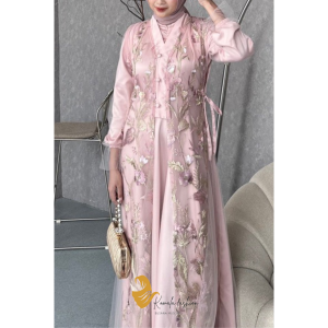 Amira dress silk tile garden gamis brokat wanita terbaru 2024 viral gamis & outer wanita brokat Dress kondangan muslimah baju bridesmaid cewek remaja gaun pesta wanita dewasa gamis hitam brokat simple elegan murah maxi dress rompi terpisah  COD-KL