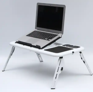 【Hania】Folding Laptop Desk Adjustable Computer Table Stand Foldable Table Cooling Fan Tray For Bed Sofa Notebook