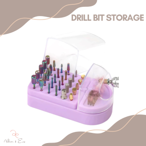 Adam & eve | 30 Hole Nail Art Drill Bit Storage w/ Cleaning Brush Blue Round Nail Drill Bit Cleaning