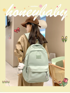 【Fast Shipping】Girls solid color computer schoolbag simple schoolbag