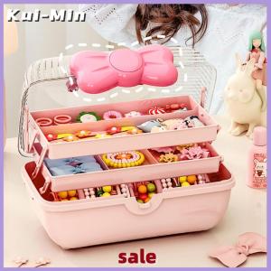 Kui-Min Multi-layer Hairpin Organizer Cute Girl Jewelry Case Head Rope Headband Display Rack Childrens Hair Accessories Storage Box