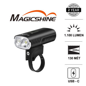 [BẢO HÀNH 2 NĂM 1 ĐỔI 1] Đèn xe đạp MAGICSHINE RAY 1100 2 LED hiệu suất cao sáng 1100 lumen chiếu xa 130m sạc Type-C sử dụng 2 pin 18650 3200mAh  Đèn và phản quang xe đạp