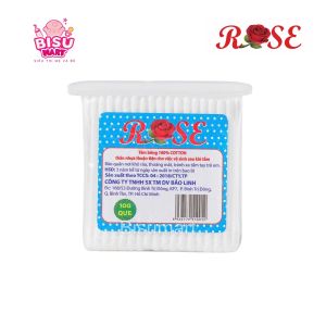 Túi 200 que Tăm bông bông ráy tai cho bé lõi giấy cao cấp ROSE