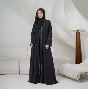 KAMALIA ABAYA MATT CERUTY BABYDOLL 2 LAYER BUSUI FRIENDLY / ABAYA WANITA MUSLIMAH KEKINIAN VIRAL TERBARU / ABAYA TURKI / ABAYA MALAY / GAMIS ABAYA LEBARAN MEWAH ELEGANT