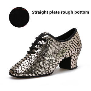 Latin Dance ShoesLeather Shoes Sports Shoes Womens Indoor And Outdoor Soft Suede Shoes Thick Heeled Sports Shoes Modern Sports Shoes