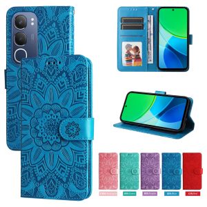 เคส Y39ป้องกัน Y37สำหรับ Vivo Y19S Y28 Y29เคสแบบพับปิดได้ Y27 Y03 Y200 Y100 Y18เคสโทรศัพท์ดอกไม้ซันนี่กระเป๋าสตางค์หนังแม่เหล็กเคสป้องกัน