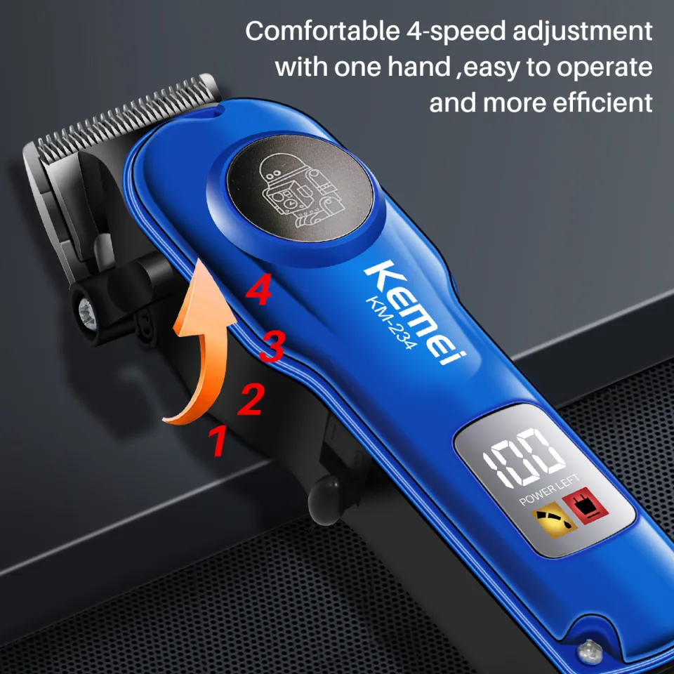 Kemei Professional LCD Electric Hair Clipper For Men's Hair Trimmer  Rechargeable Shaver Razor Metal Barber Hair Cutter Machine KM-234 | Lazada