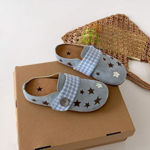 [Free Shipping] New WomenS Slip-On Flat Shoes With Star-Patterned Thick Soles Versatile And Stylish Featuring A Unique Toe Design And A Half-Slipper Style
