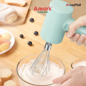 Amark e.Kitchen Cordless USB-Rechargeable Multi-Use Mixer & Scrubber - 5pc Attachments Set