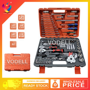 CR-V 121pcs 1/2 3/8  1/4  DR Socket Set Car Repair Tool CR-V Ratchet Set Torque Wrench Combination Bit Chrome Vanadium SATA Tools Set Hardware Storage Box Heavy Duty Car Workshop Repair Socket Wrench Alat Pembaikan Kereta Pemutar Skru Sepana 工具