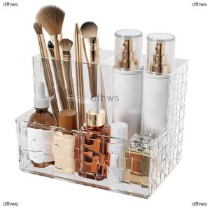 [COD] dfhws Light Luxury Transparent Desktop Storage Box Multi-grid Makeup Organizer Box Large Capacity Cosmetics Box Remote Control Holder