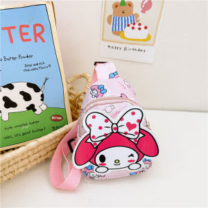 18CM SANRIO Kawaii Cartoon Shoulder Straight Long Design Kid Travel Chest Crossbody Backpack Beg Bag Kids Children