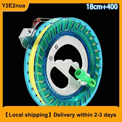 【Local shipping】 1 Piece 200 300 400M Kite Reel Winder Fire Wheel String Flying Handle Tool String Line Outdoor Round Blue For Fying Kites