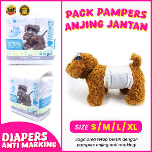 PACK PAMPERS POPOK ANJING JANTAN BELLY BELT DIAPERS ANTI MARKING